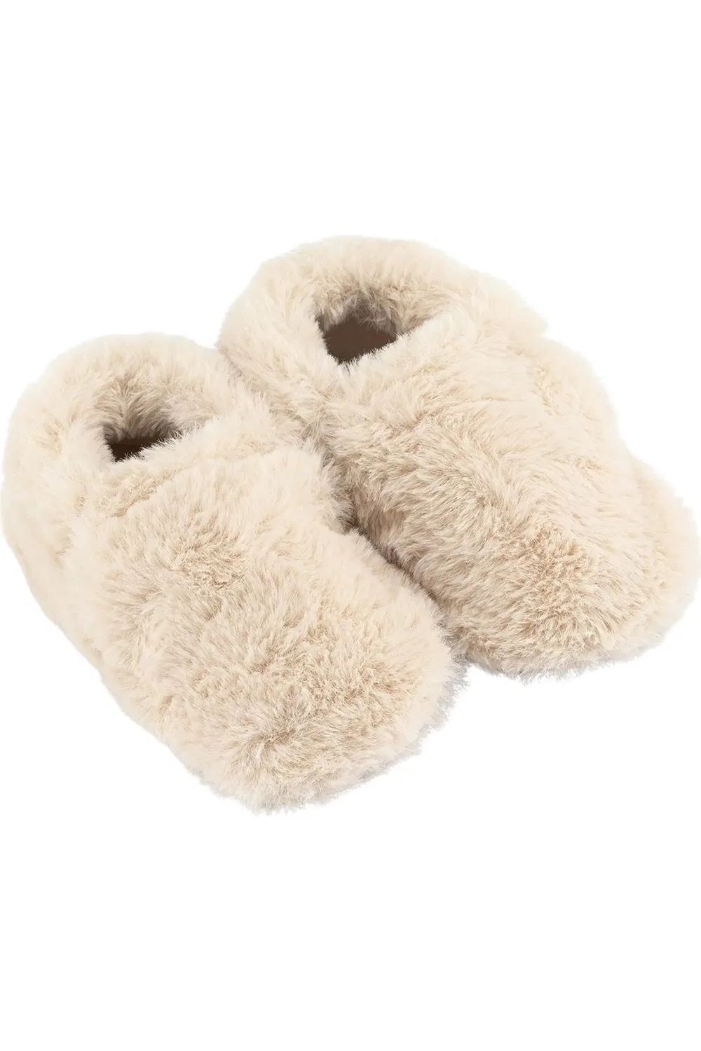 Детские тапочки из искусственного меха с широким носком Furry Hopfrög Kids, Off-White