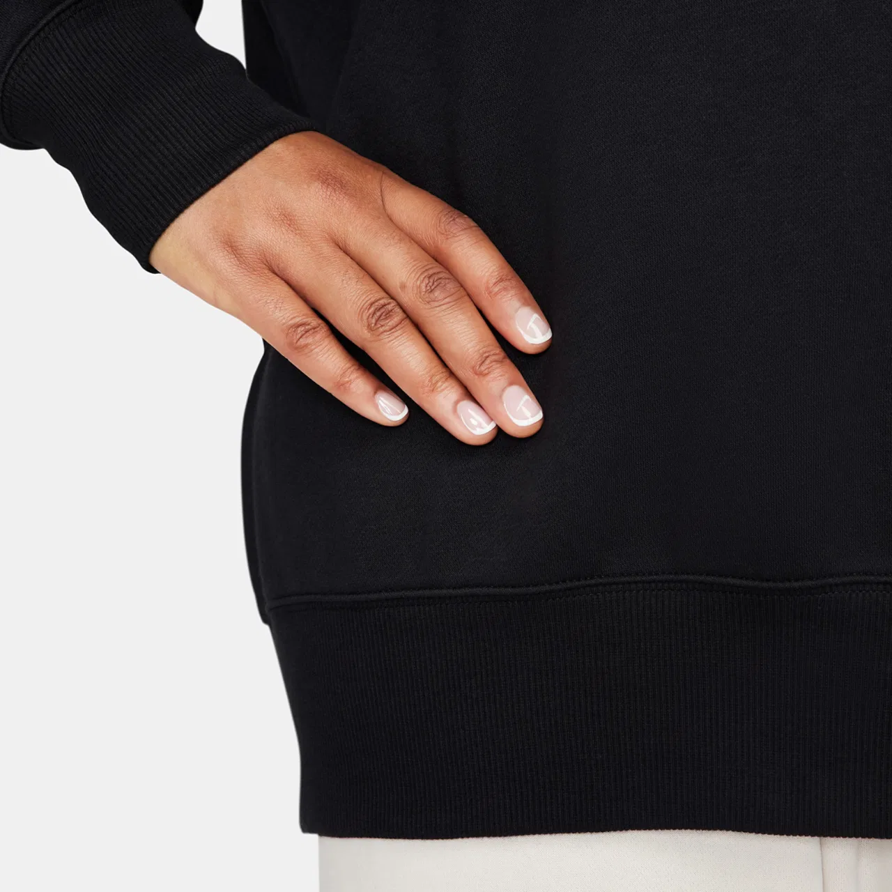 Женская флисовая кофта Nike Style Fleece Crew, черный/белый — фото 4