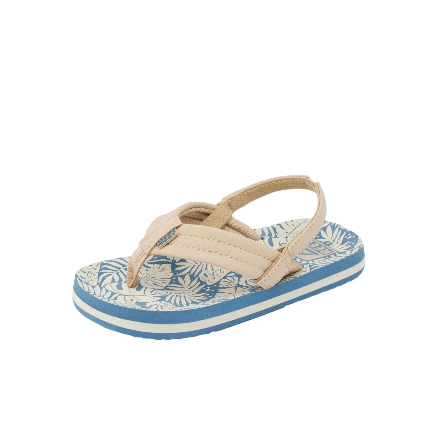 Детские шлепанцы Reef Little Ahi Blue / Tan Palm, бежевый