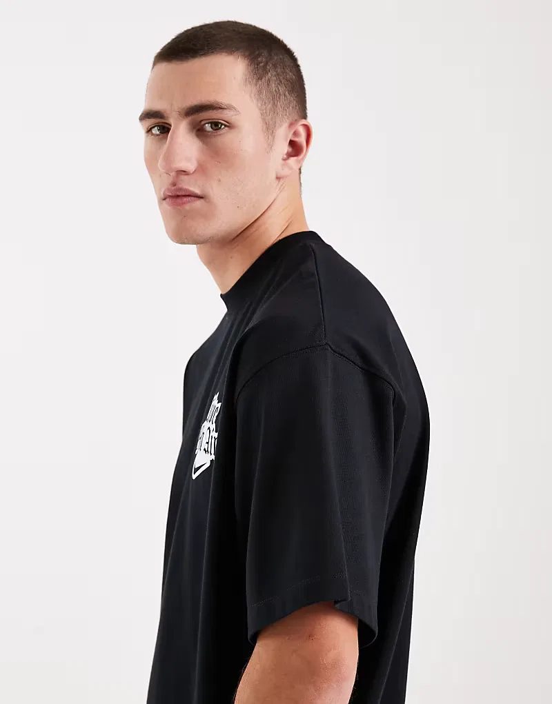 Футболка с принтом логотипа на спине Solo Swoosh Nike, черный — фото 4