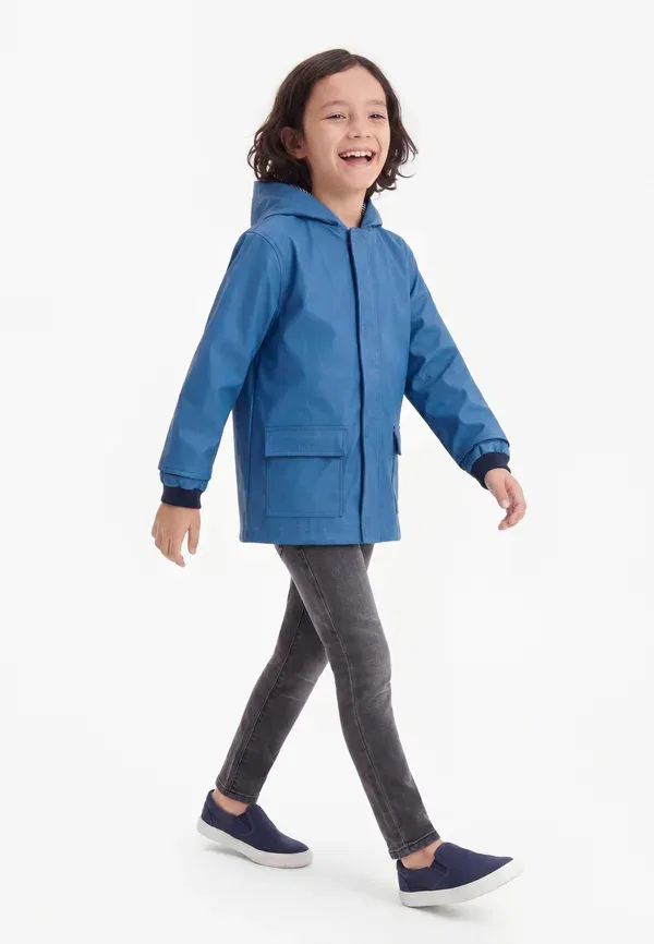Куртка с капюшоном Cire matiere enduite Petit Bateau, Outremer