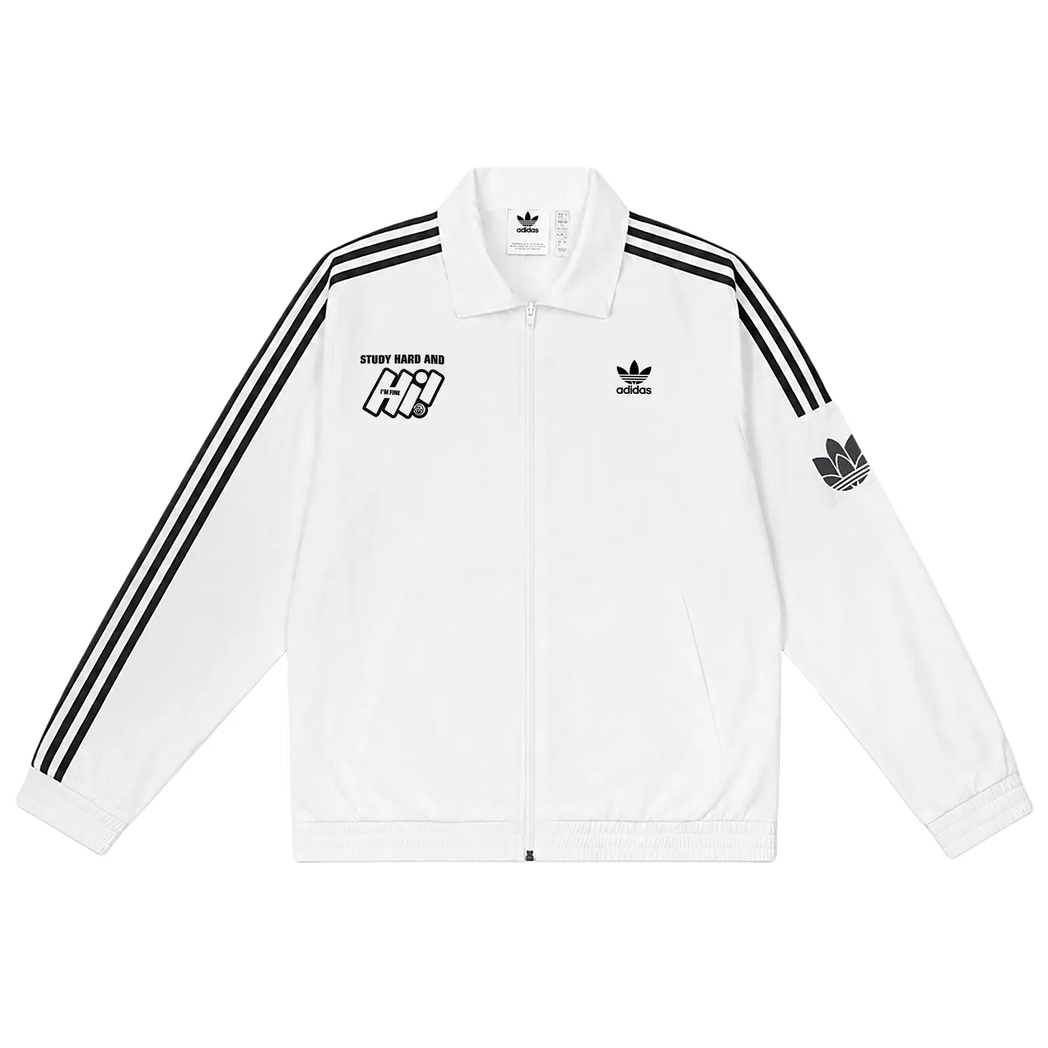 Детская куртка с воротником-стойкой Retro Trefoil Adidas Originals, Bright White