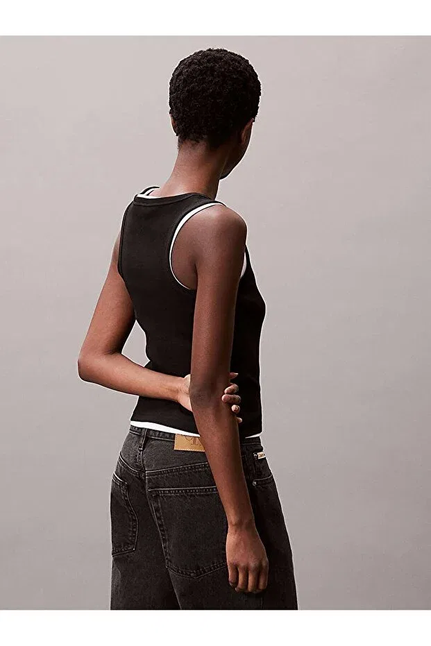 Женская футболка хлопковая Calvin Klein, Black — фото 2