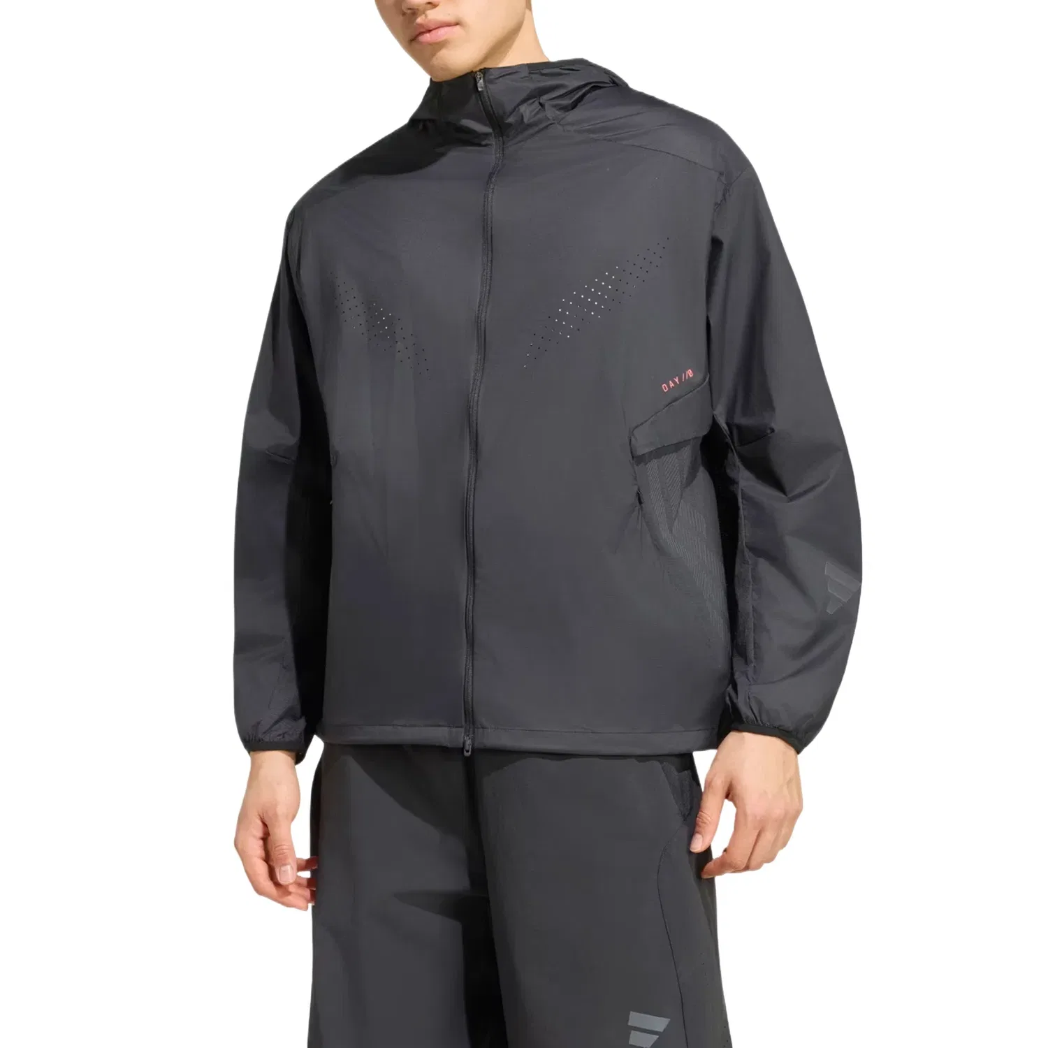 Мужская куртка с принтом Woven Jacket Adidas, Черный — фото 2