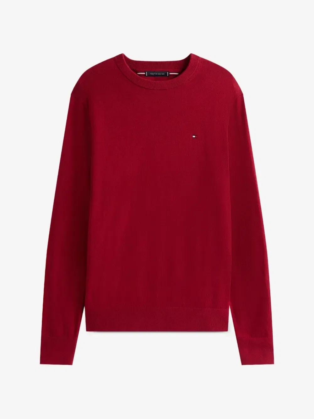 Свитер с круглым вырезом и вышитым логотипом Tommy Hilfiger, красный