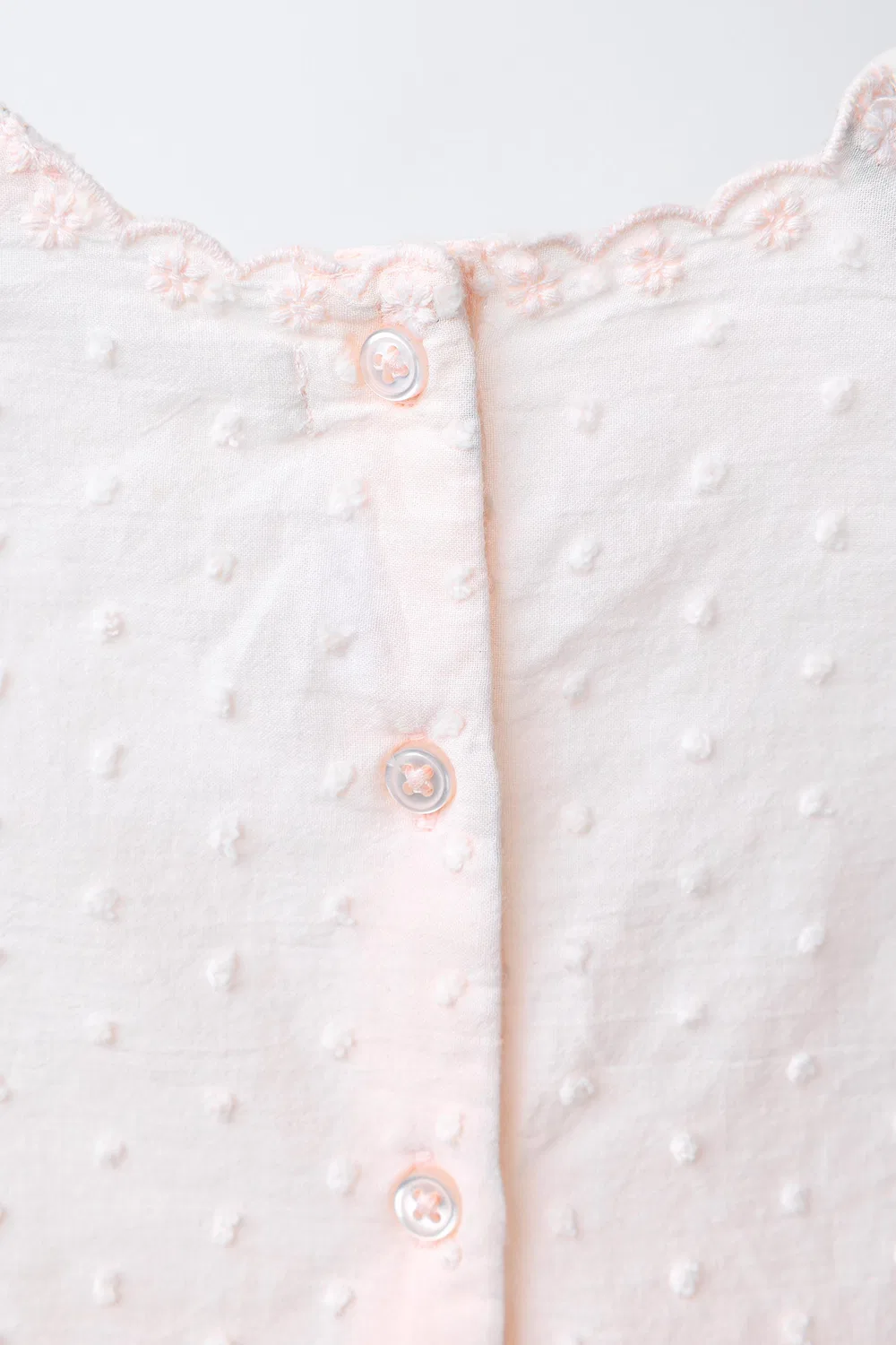 Комбинезон из сетчатой ткани в горошек с вышивкой ZARA, Pale Pink — фото 3