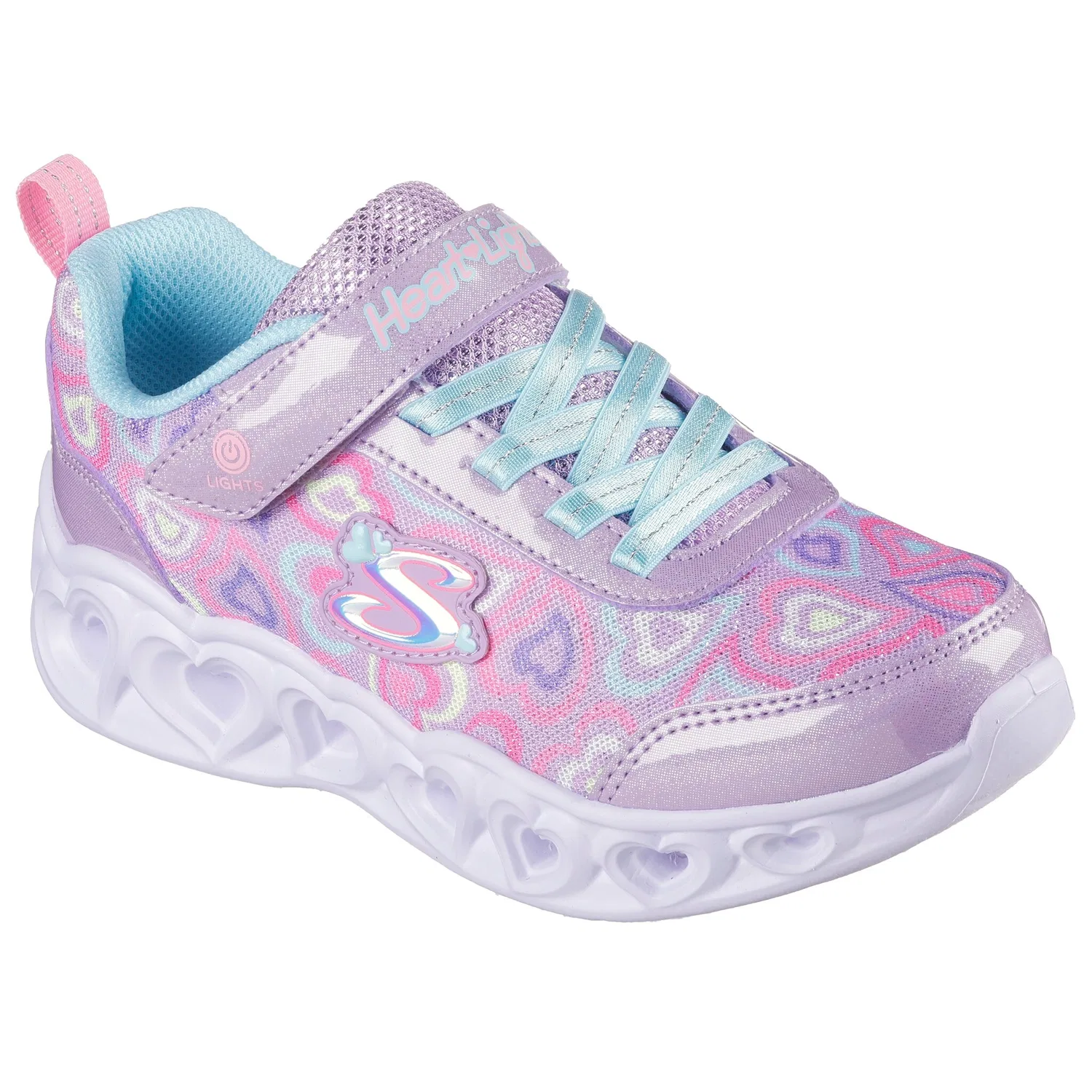Детские кроссовки с подсветкой Skechers HEART LIGHTS, Lavender Multi