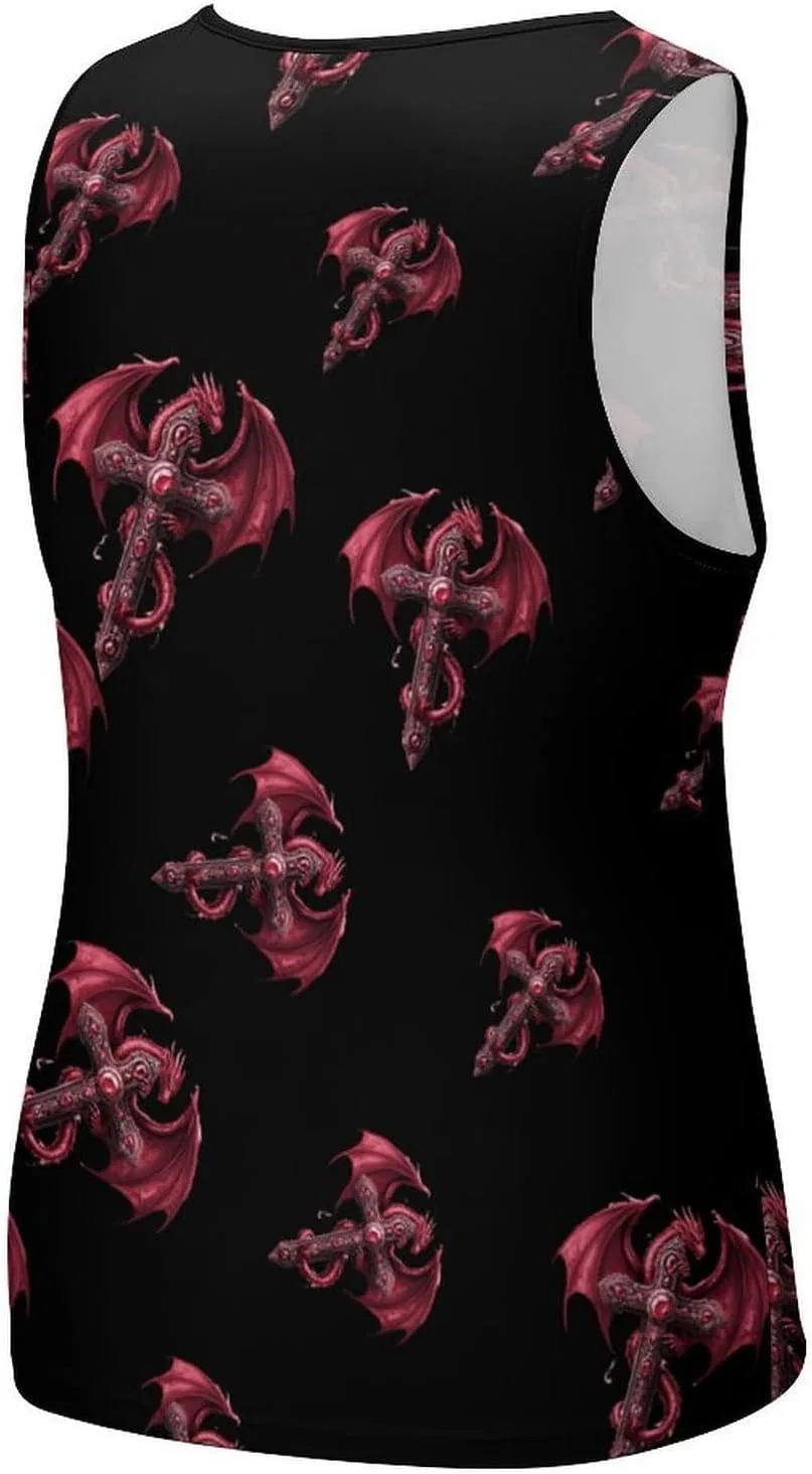 Мужской топ-майка с принтом Dragon Cross, спортивная, без рукавов, Style — фото 3