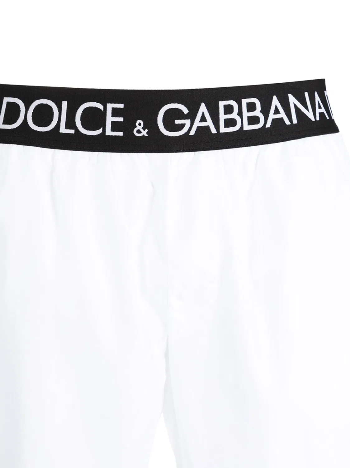 Dolce & Gabbana Плавательные шорты белые с логотипом на поясе — фото 3