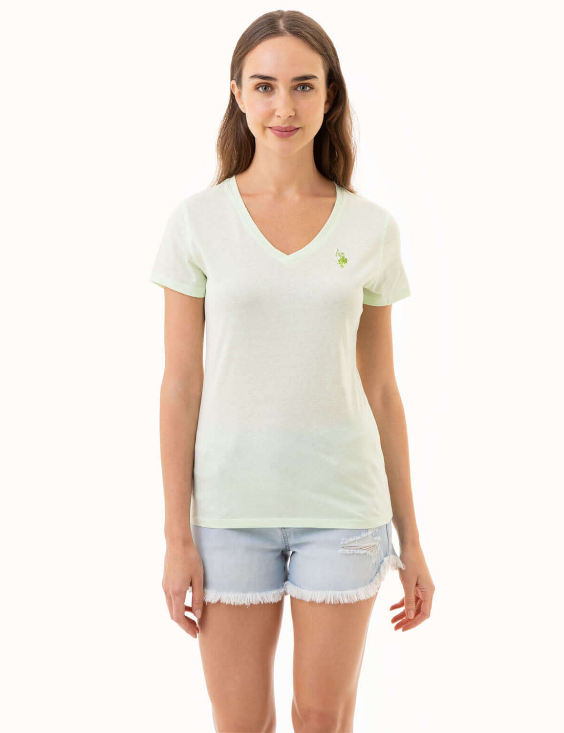 

Футболка U.S. Polo Assn. Tonal V-Neck, светло-зеленый