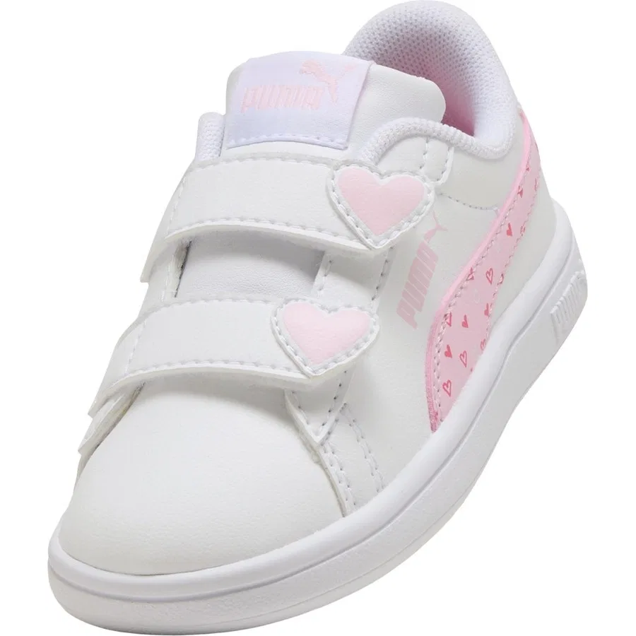 Кроссовки детские с закрытым носком Puma Smash 3.0 Hearty V Inf, Розово-белый — фото 3