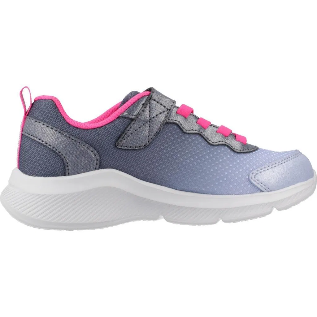 Детские кроссовки с принтом Sole Swifters - Cutie Walk Skechers, Blau Flussgrau Blasses Korallenorange — фото 4