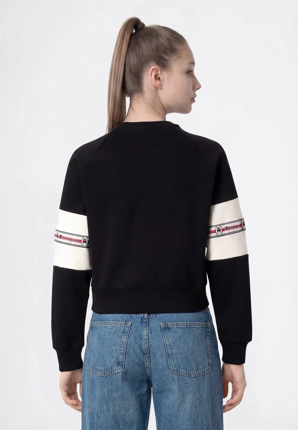 Спортивная толстовка с круглым вырезом, стандартный крой Champion, Black — фото 3