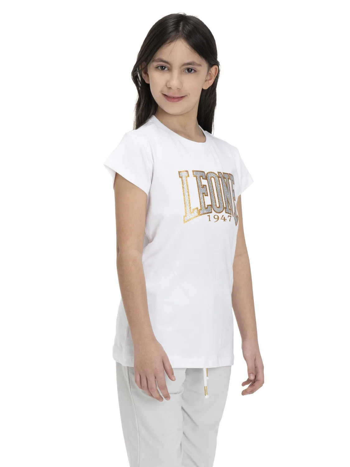 Детская футболка с блестящим принтом Leone 1947 Apparel, Weiß — фото 3
