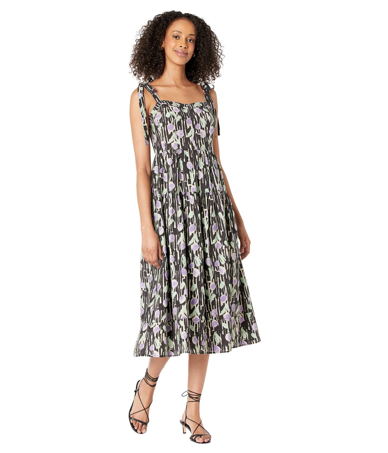 

Платье MOON RIVER, Woven Printed Tier Dress with Tied Straps