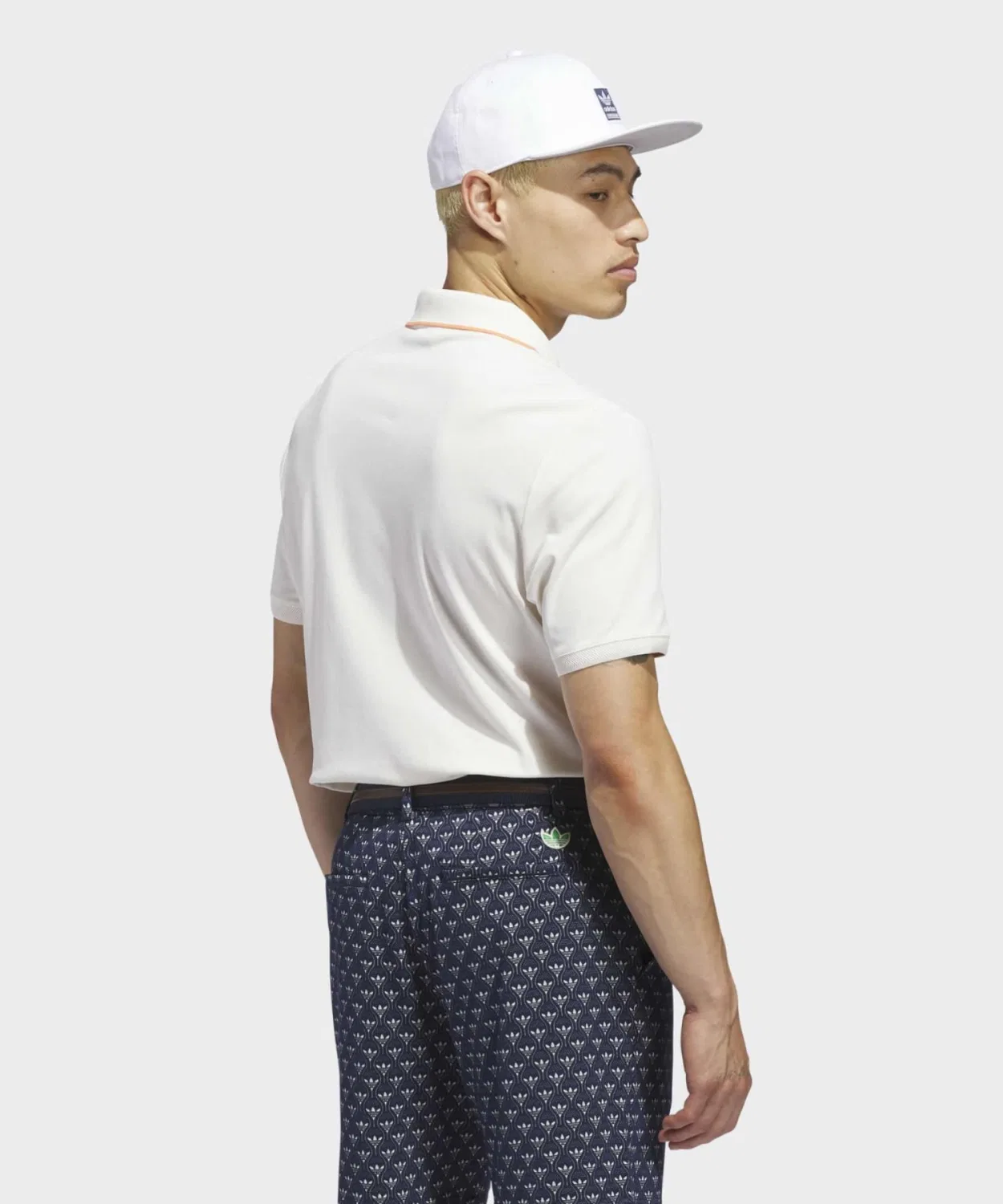 Мужская хлопковая футболка-поло с коротким рукавом Adidas Golf, Белая — фото 2