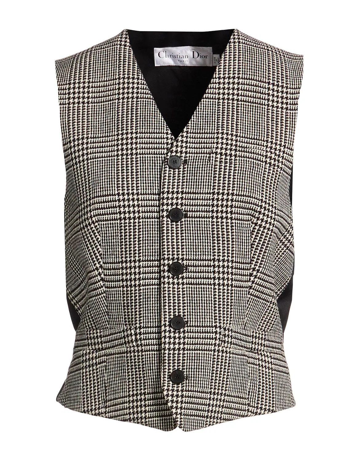 Женский жилет из твида с принтом Glen Plaid Dior, черный