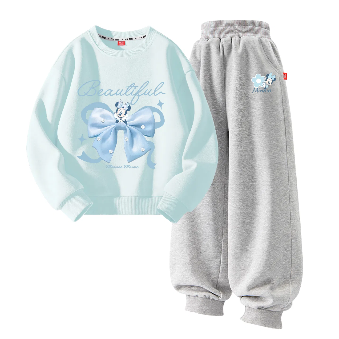 Disney Детский спортивный костюм с круглым вырезом Дисней Dilan Knot Clearwater Blue+Fresh K Gray, Clearwater Blue+Fresh K Gray