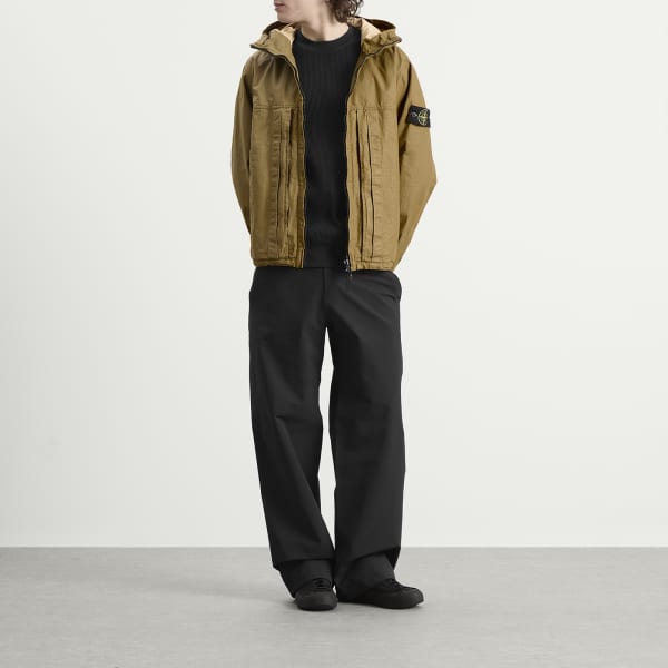 Короткая парка из хлопка рипстоп с двойным покрытием Stone Island, military зеленый — фото 4