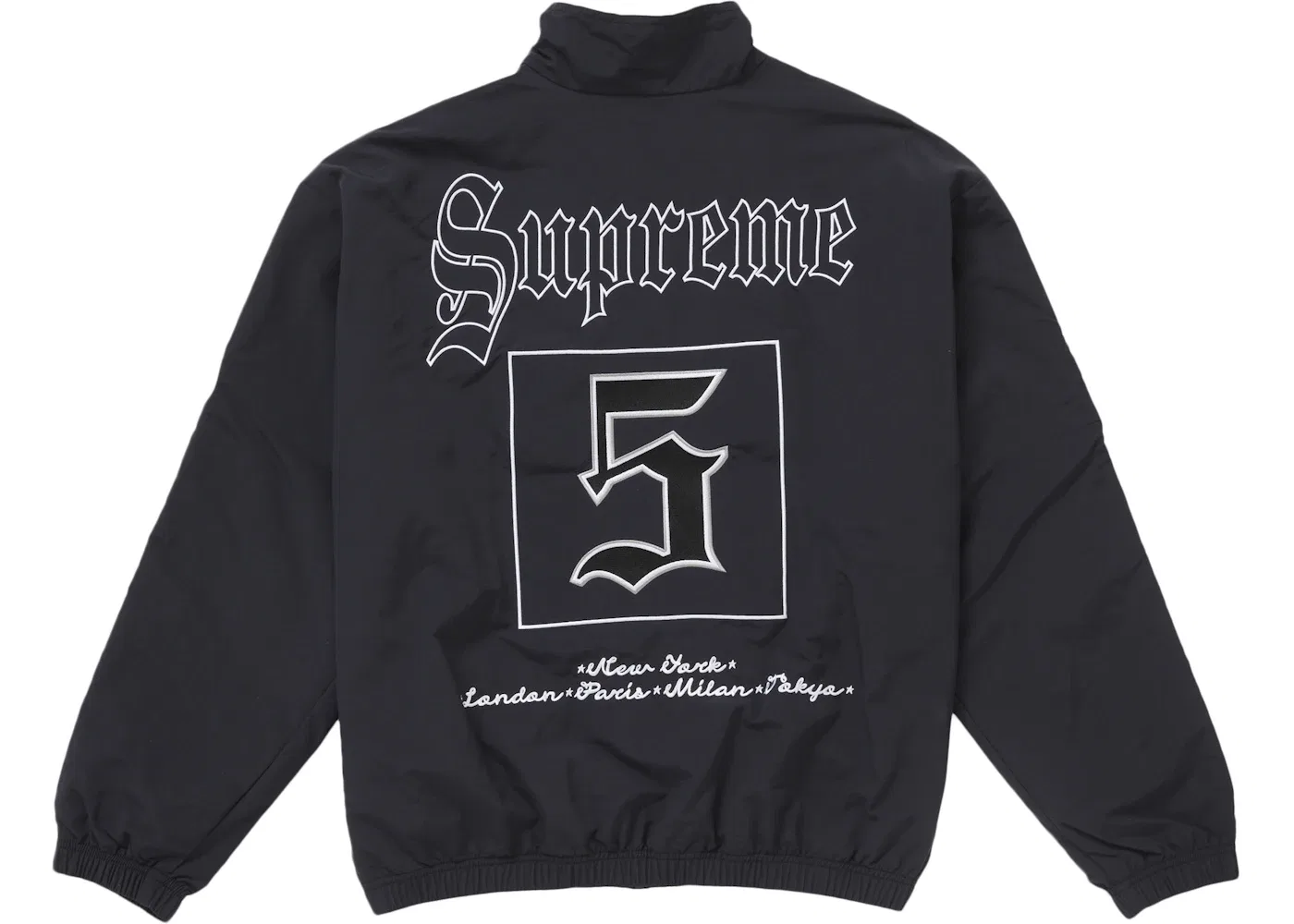 Мужская куртка с принтом Supreme Old English Track Jacket, Black — фото 3