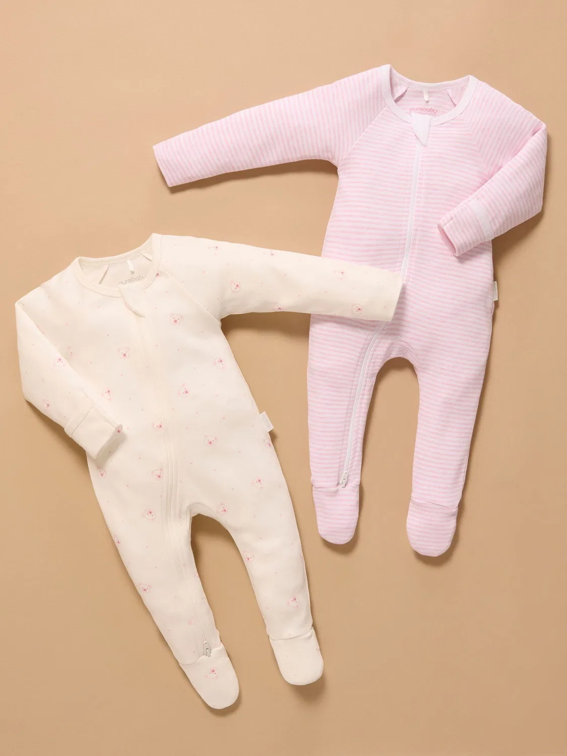 Комбинезон для новорожденных Purebaby Pale Pink Bear