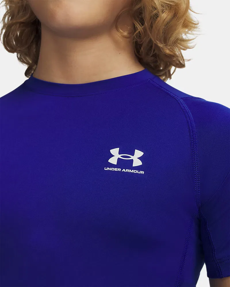 Футболка с коротким рукавом быстросохнущая HeatGear Armour UnderArmour, Royal/White — фото 3