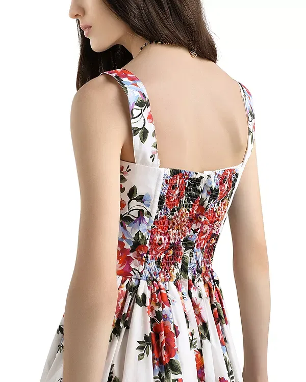 Женское платье с принтом Flower bouquet print Dolce & Gabbana, White Print — фото 4