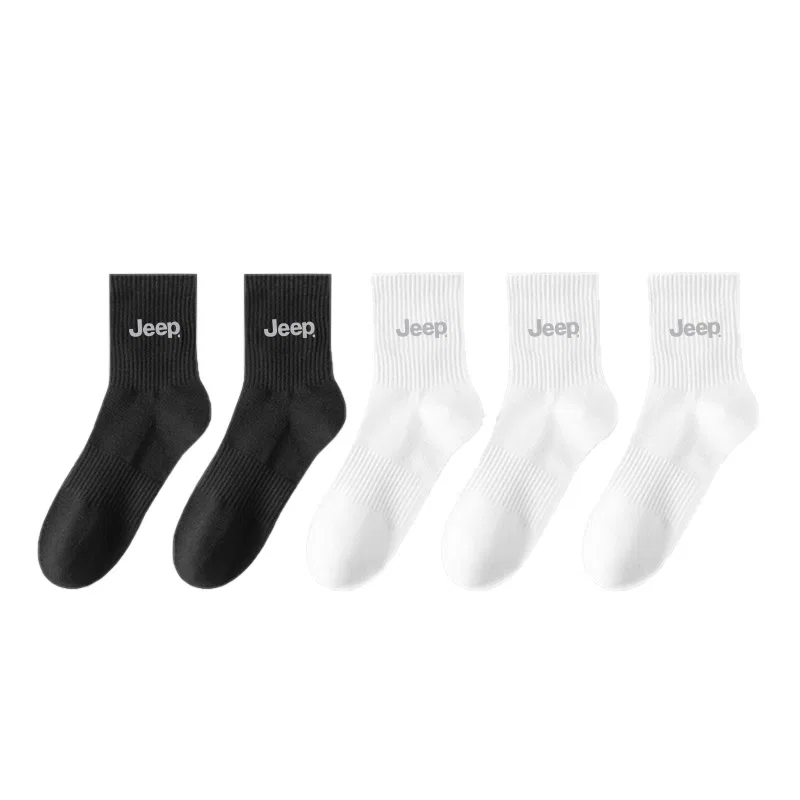Детские носки с принтом Jeep, 3 белых и 2 черных, Jeep, White/Black