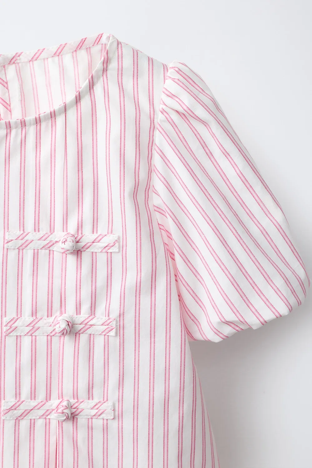 Полосатая блузка с застежкой-бабочкой ZARA, Pink — фото 3