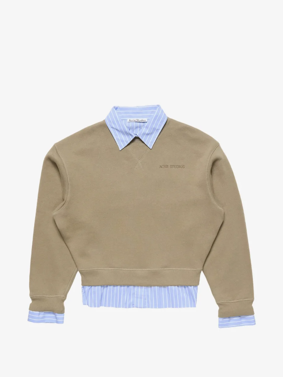 Свитшот Acne Studios с многослойным дизайном, бежевый — фото 2