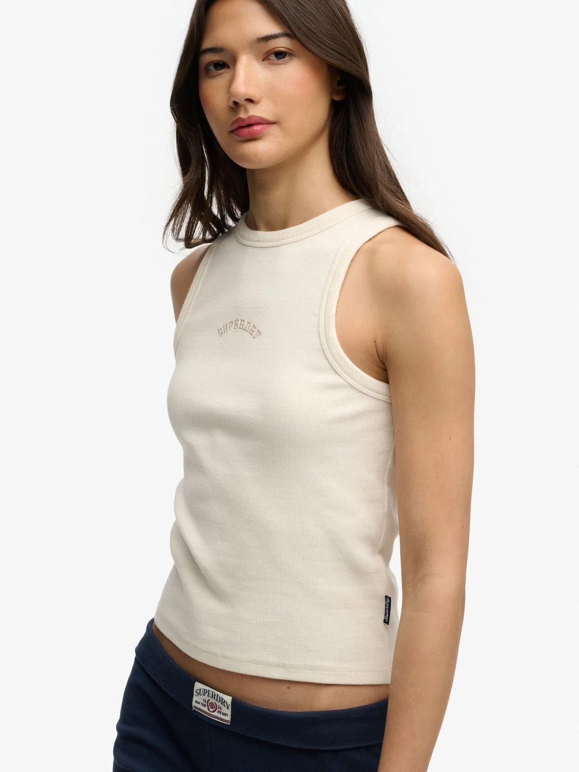 Майка-борцовка Essential Logo Racer Vest Superdry, кремовый — фото 4