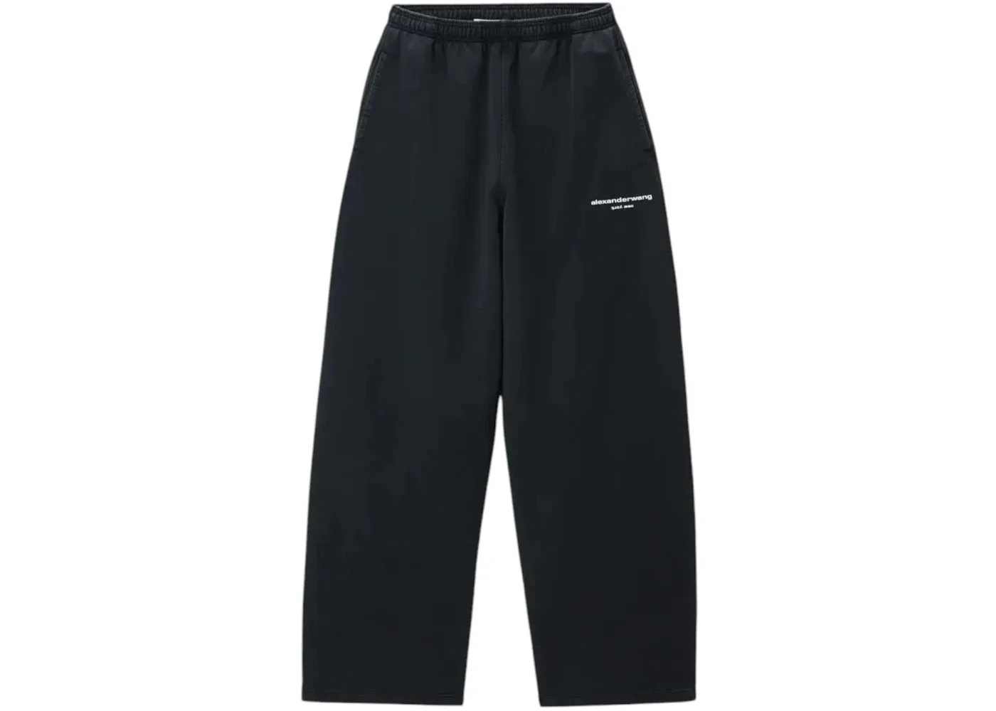 Женские свободные брюки с принтом логотипа Alexander Wang, черный