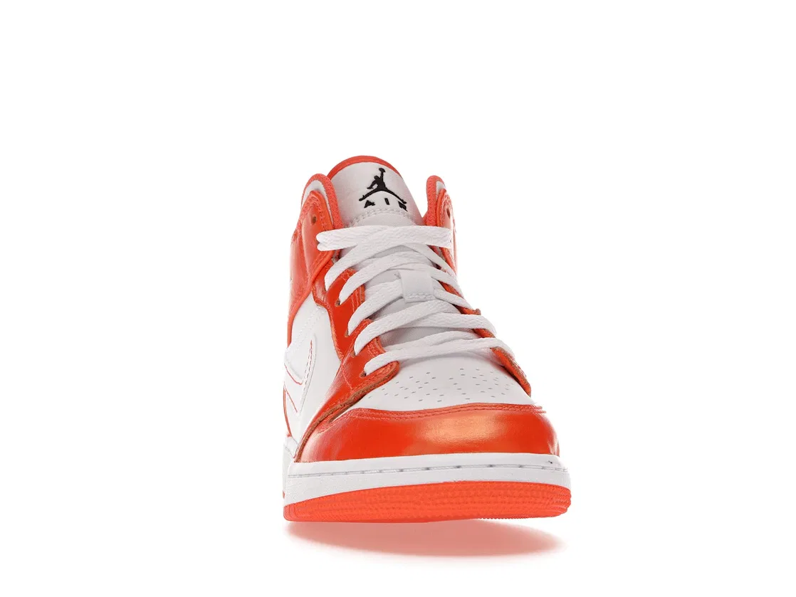 Детские кроссовки Lifestyle с принтом Jordan 1 Mid Jordan, Electro Orange/Black-White — фото 2