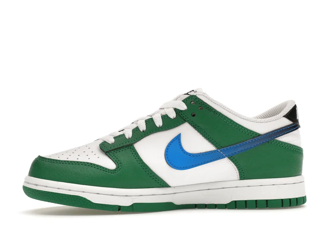 Детские кроссовки для мальчиков и девочек с замшевыми вставками Nike Dunk Low, Malachite/Black/White/Photo Blue — фото 3