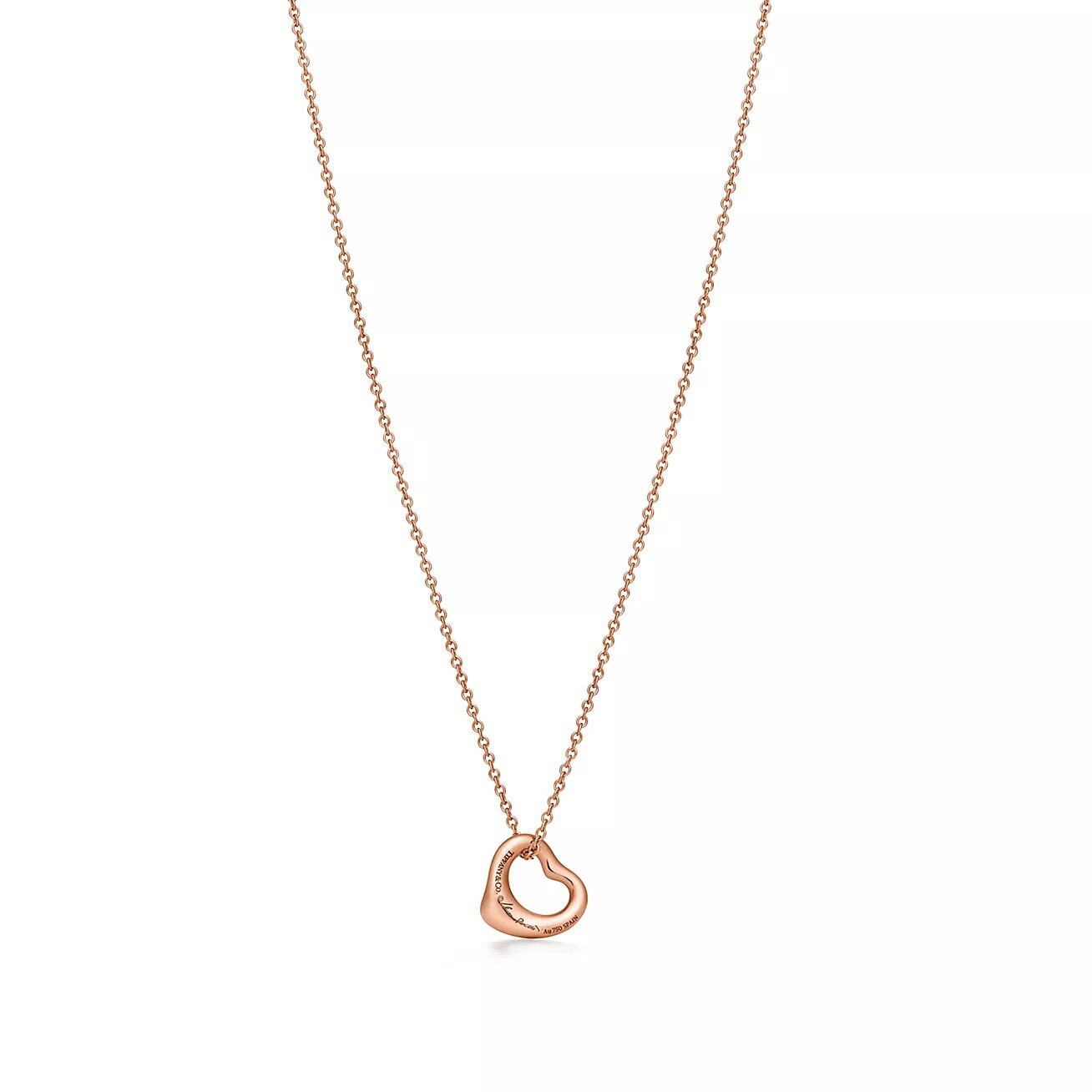 Колье Tiffany & Co. x Elsa Peretti Open Heart, розовое золото/бриллианты — фото 2