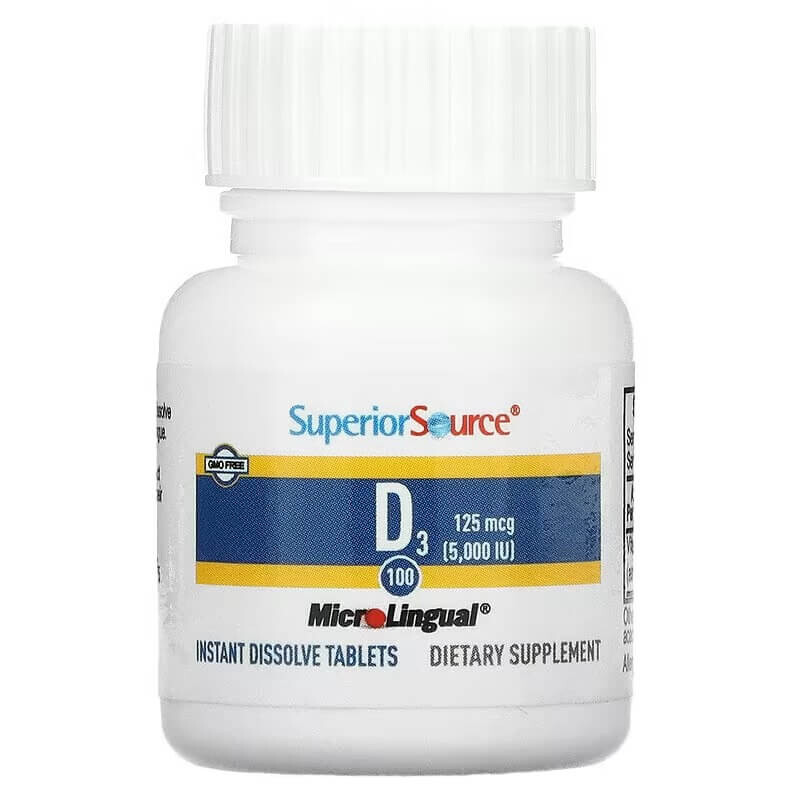 

Витамин D3 Superior Source 125 мкг 5000 МЕ, 100 таблеток