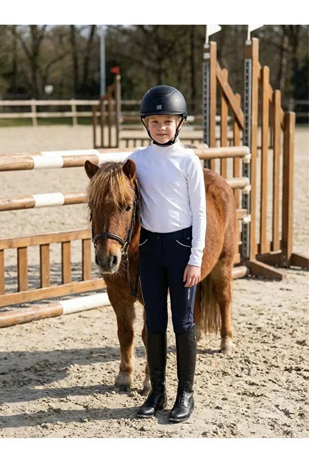 Детские леггинсы для девочек с принтом Peur Rider Shop, Navy Blue Gray Stripe