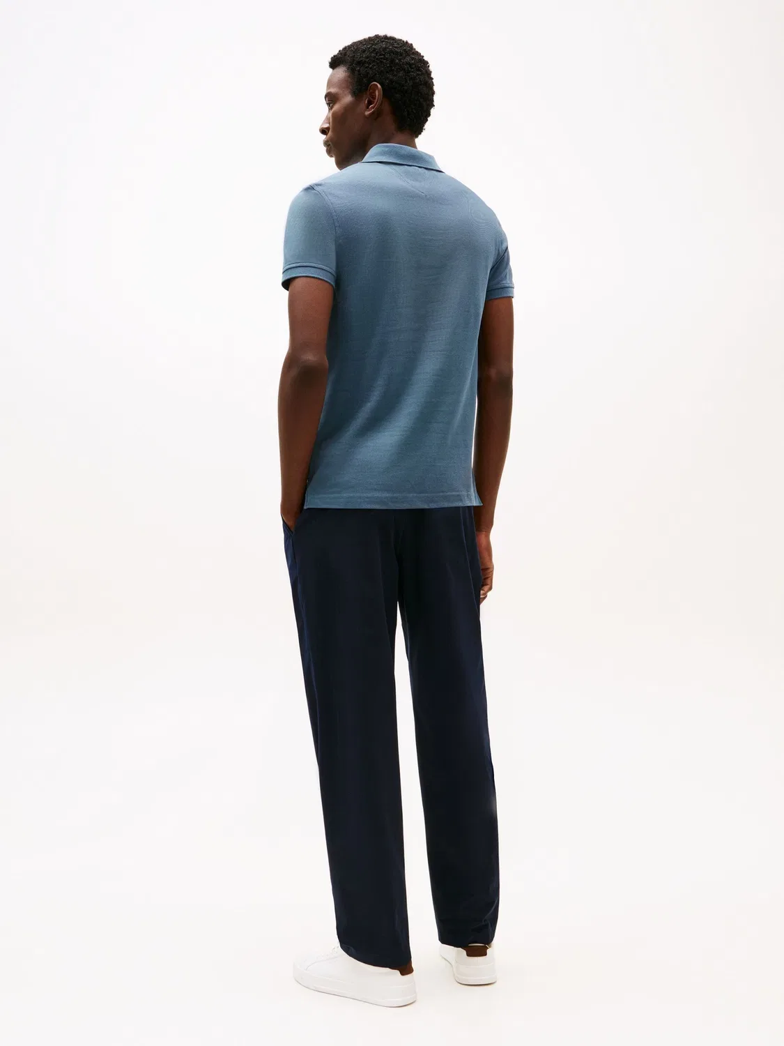 Tommy Hilfiger Ocean Blue Slim Fit Рубашка-поло из пике 1985 года — фото 3