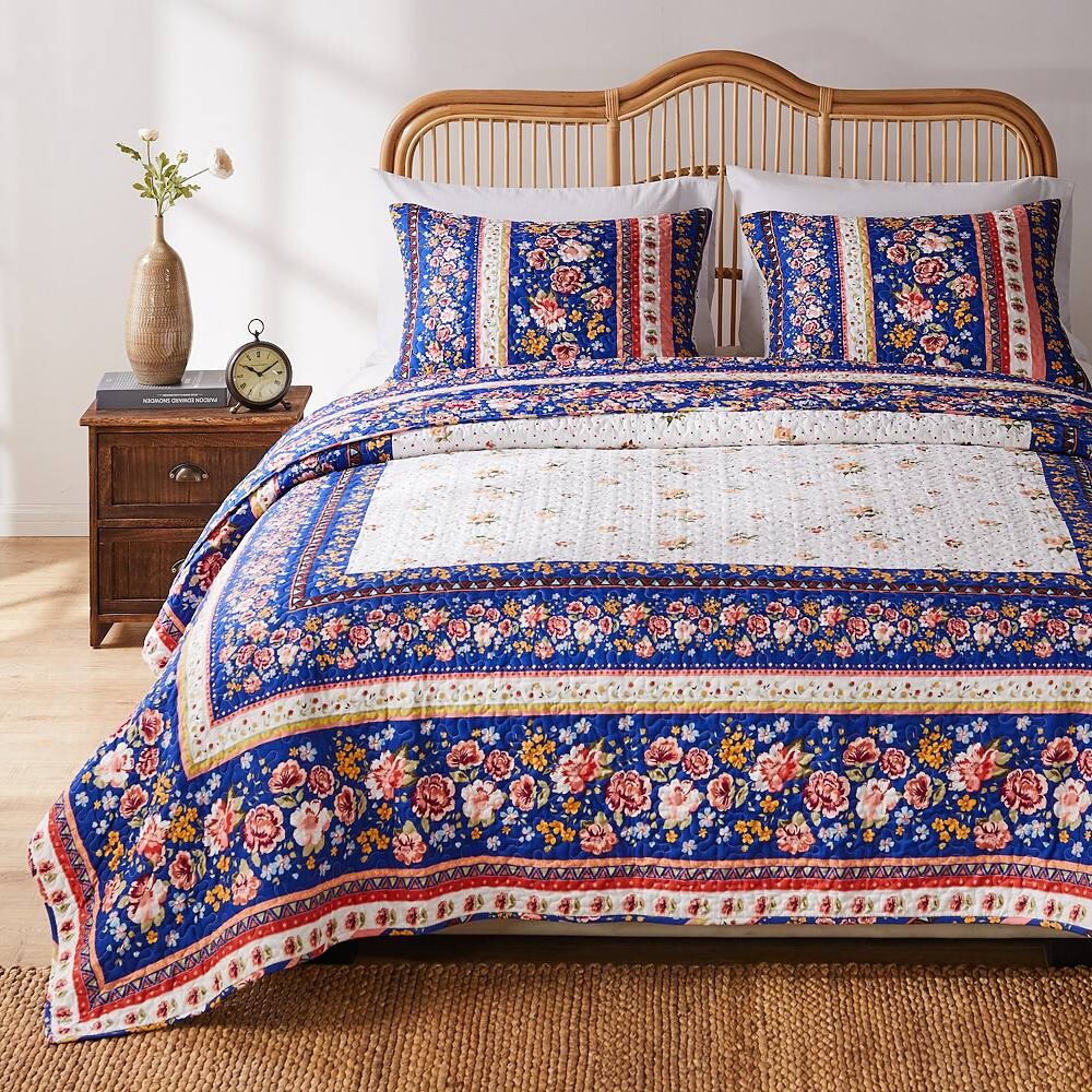 

Greenland Home Fashions Комплект одеял Marsha с накладками, синий