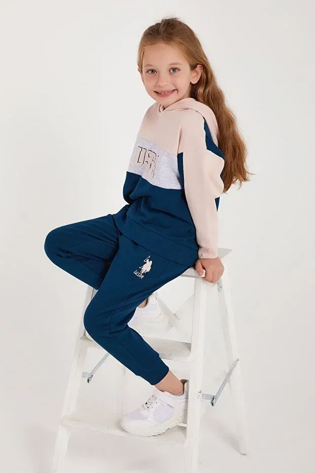 Детский спортивный костюм для девочек с капюшоном U.S. Polo Assn., Powder — фото 2