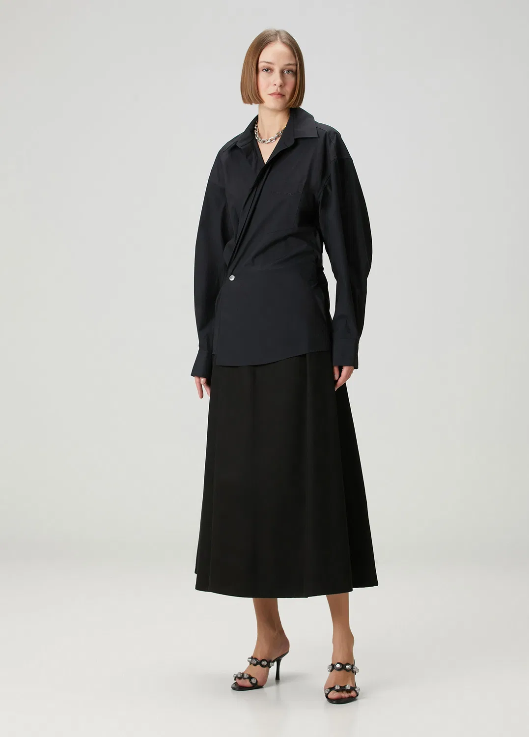 Платье-рубашка миди Alexander Wang, black — фото 2
