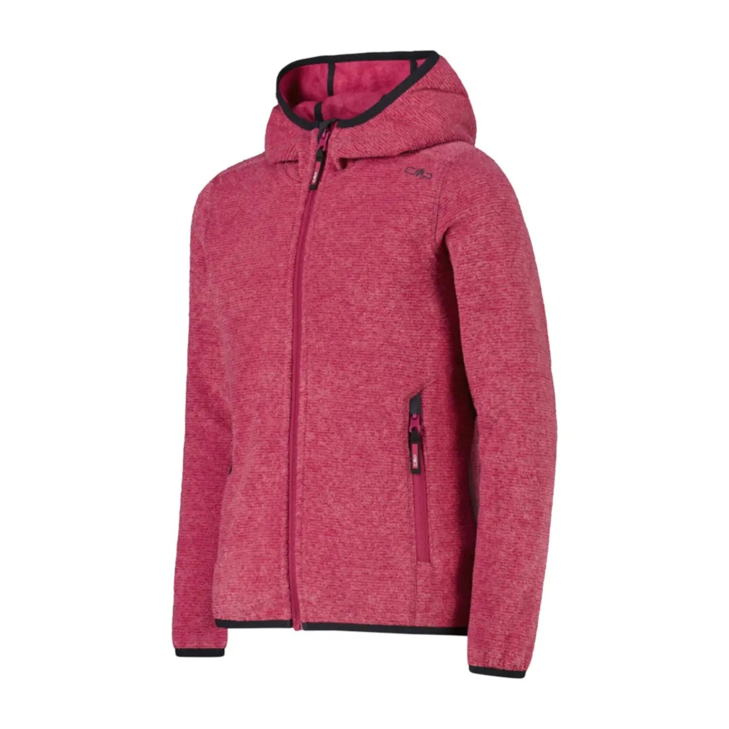 Детская флисовая куртка с капюшоном Kid G Jacket Fix Hood Cmp, Rot Schwarz Rot — фото 3