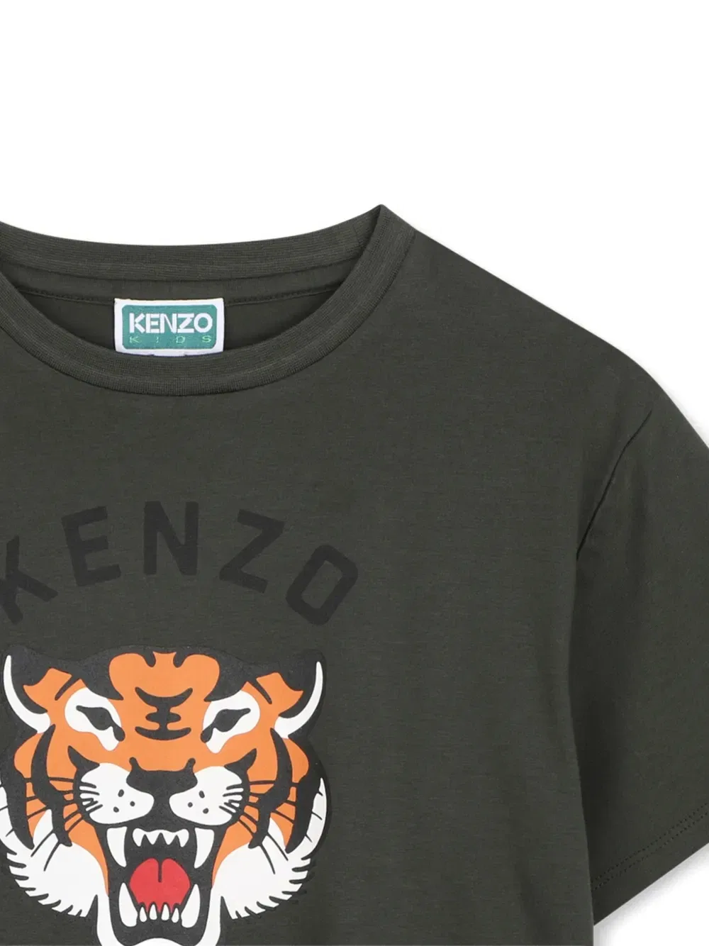 Футболка с принтом Tiger Kenzo Kids, зеленый — фото 3