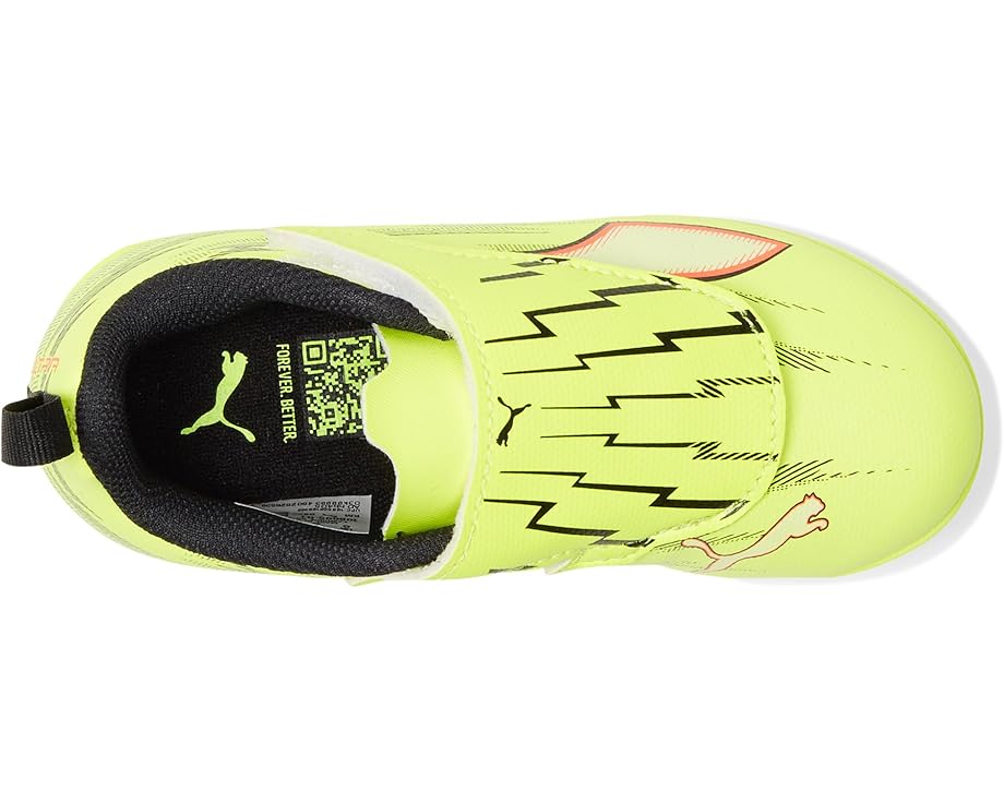 Детские бутсы Puma Ultra 6 Play Hook and Loop Firm/Artificial Ground (для малышей/маленьких детей/подростков) PUMA Kids, Yellow Alert/Black/Glowing Red/Lime Squeeze — фото 2