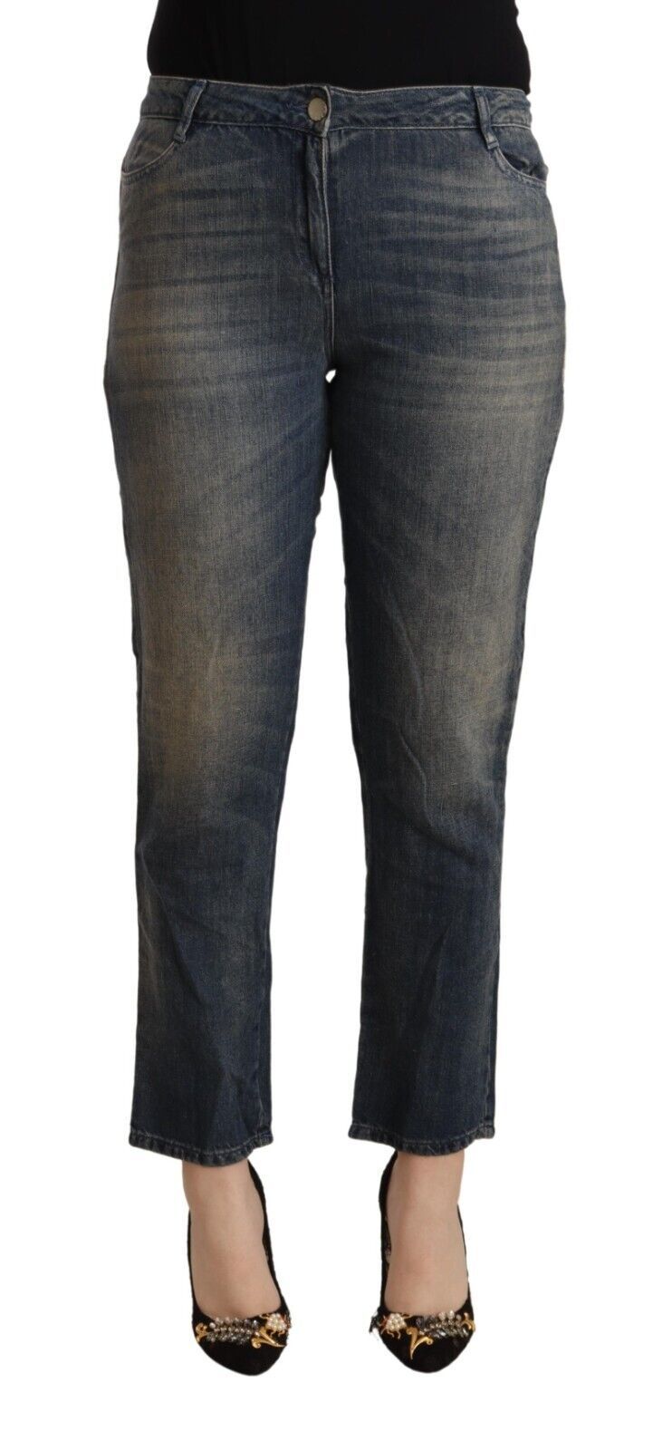 

Шикарные укороченные джинсы со средней посадкой TWINSET, цвет Blue Washed