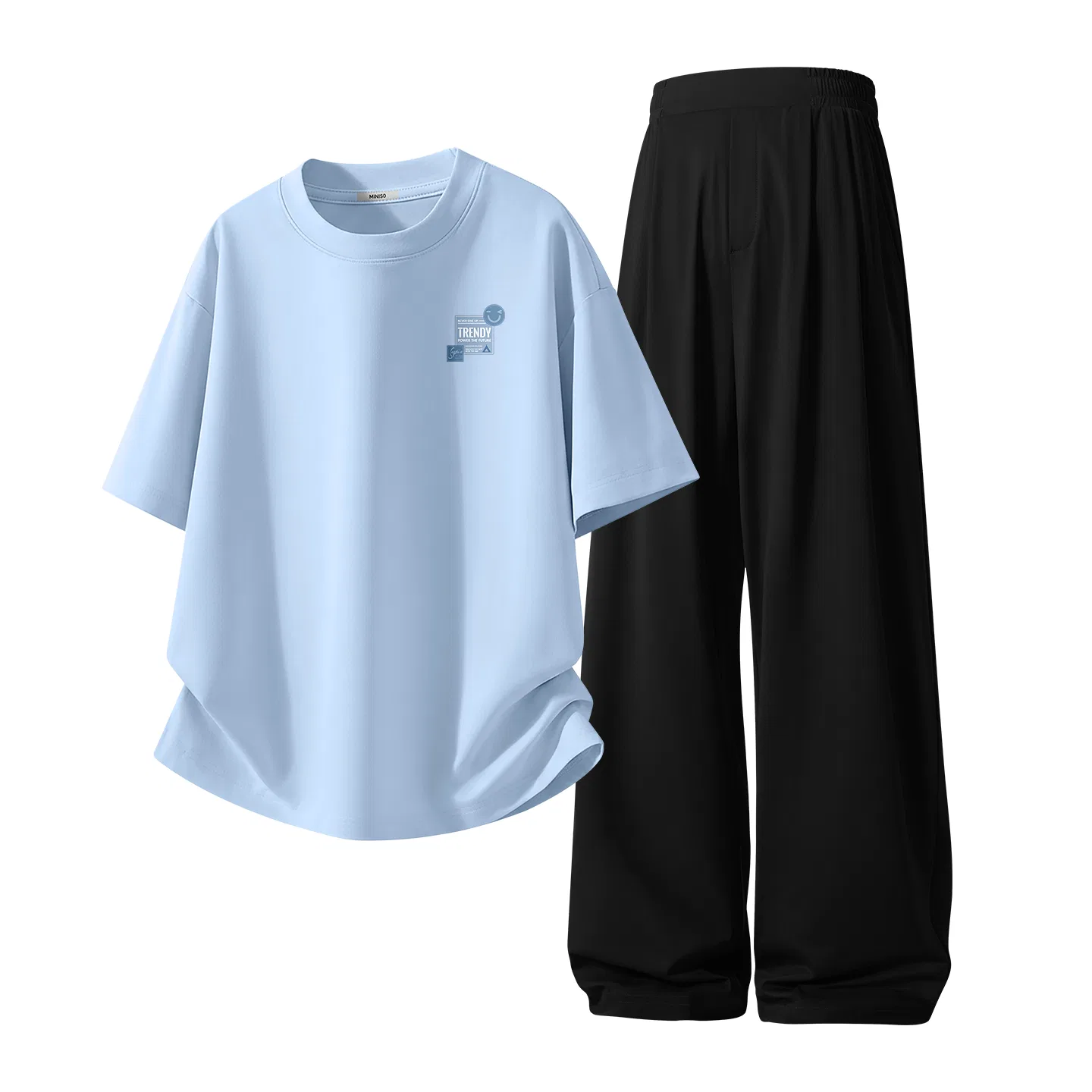 Детский спортивный комплект с принтом MINISO, Light Blue Black