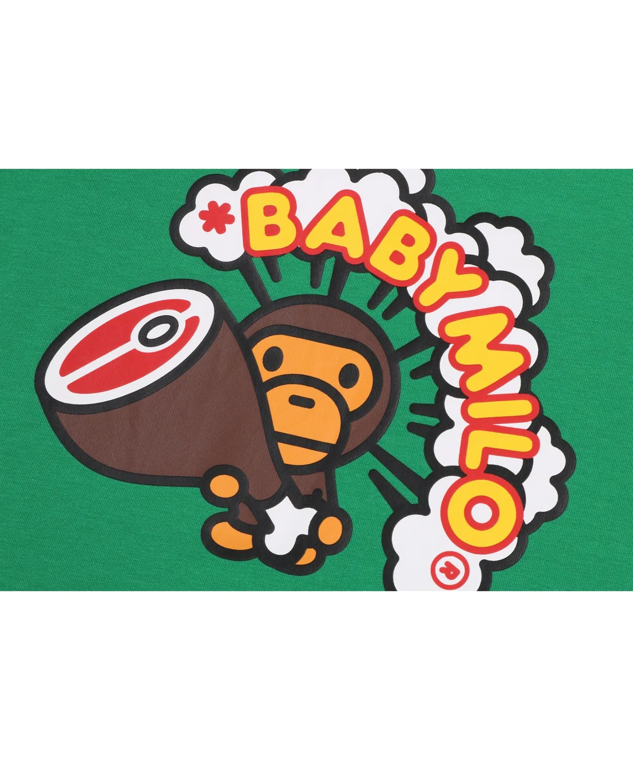 Детская футболка с принтом Relaxed Fit BABY MILO MEAT A BATHING APE, Green — фото 4