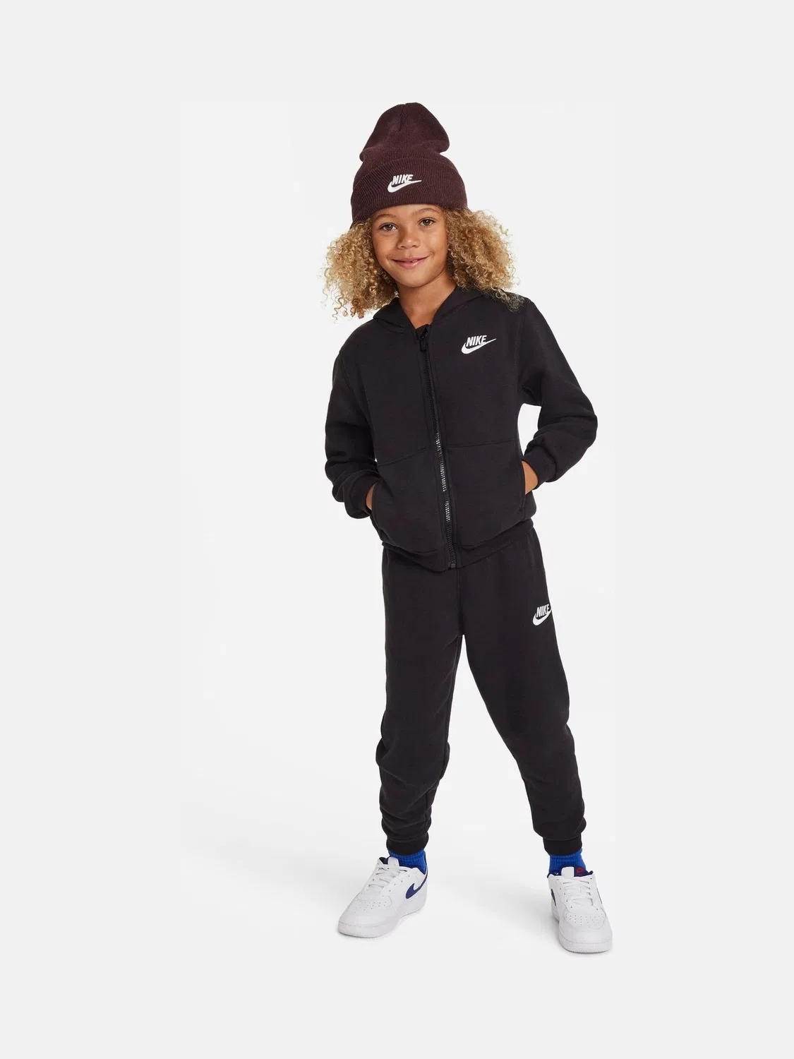 Детский спортивный костюм Nike, модель LBR Zip Through Tracksuit Set, черный