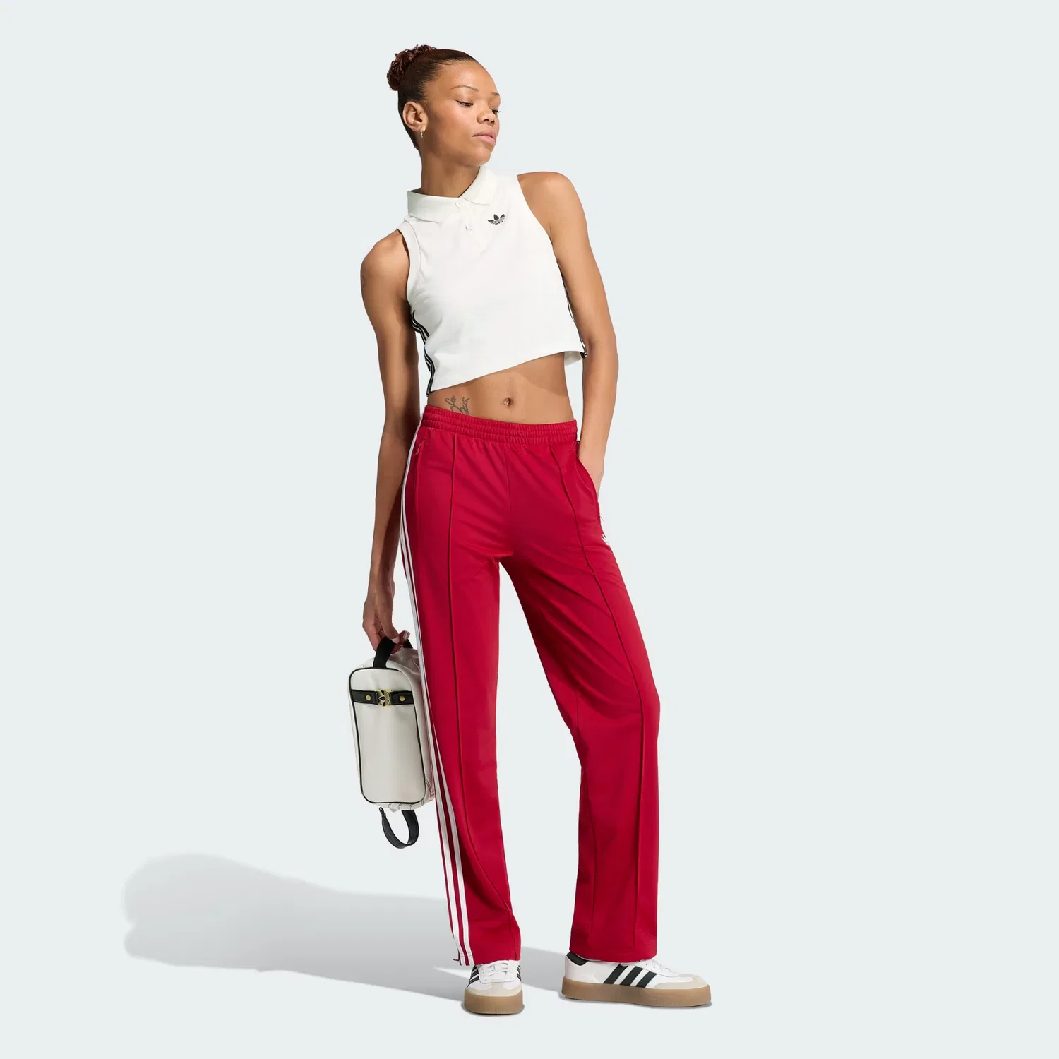 Женские спортивные брюки прямого кроя Firebird Classic Adidas Originals, Team Victory Red/White — фото 3