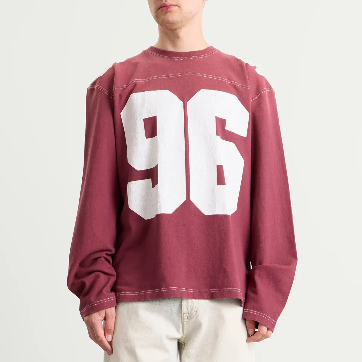 Лонгслив Exfold long sleeve jersey Acne Studios, Faded Red — фото 2